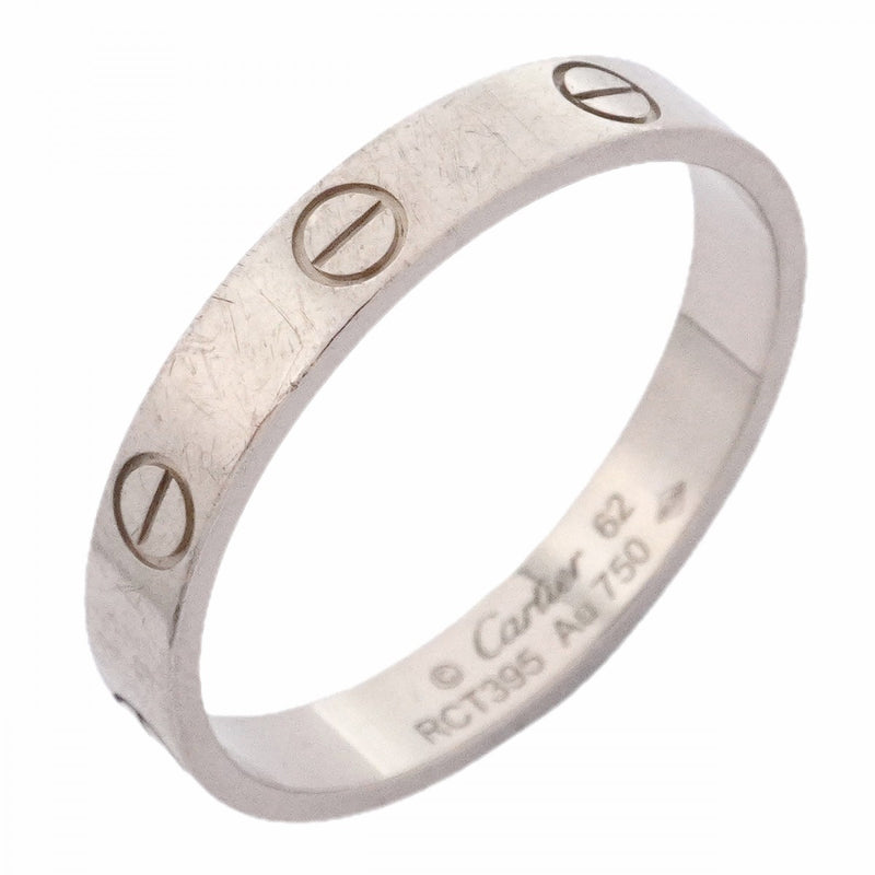 【6jeb0831】カルティエ リング ミニラブ K18WG ホワイトゴールド ＃62【中古】メンズ