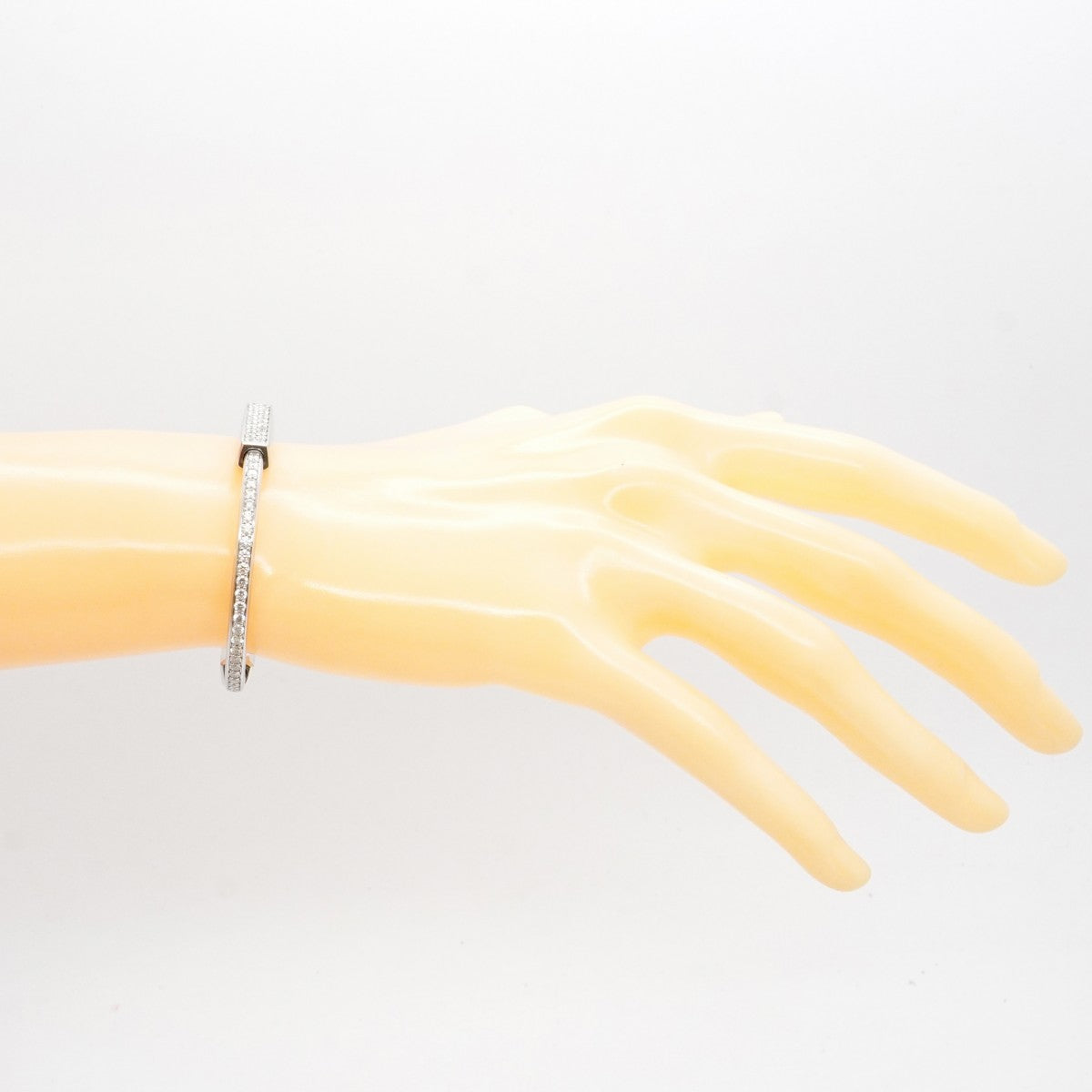 【6jeb0832】ティファニー バングル ロック スモール フルパヴェ K18WG ホワイトゴールド ダイヤモンド 4.64ct【中古】レディース