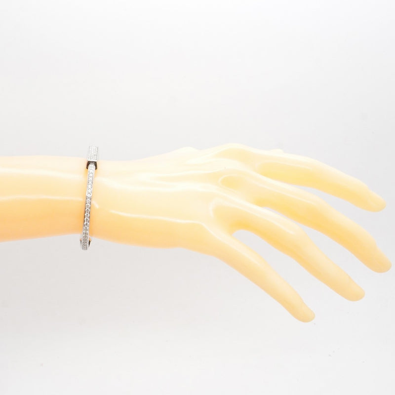 【6jeb0832】ティファニー バングル ロック スモール フルパヴェ K18WG ホワイトゴールド ダイヤモンド 4.64ct【中古】レディース