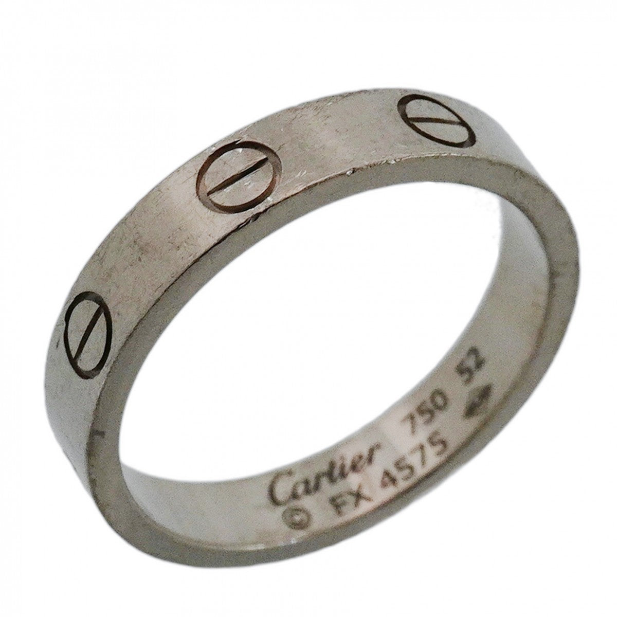 【6jeb0852】カルティエ リング ミニラブ K18WG ホワイトゴールド ＃52【中古】レディース