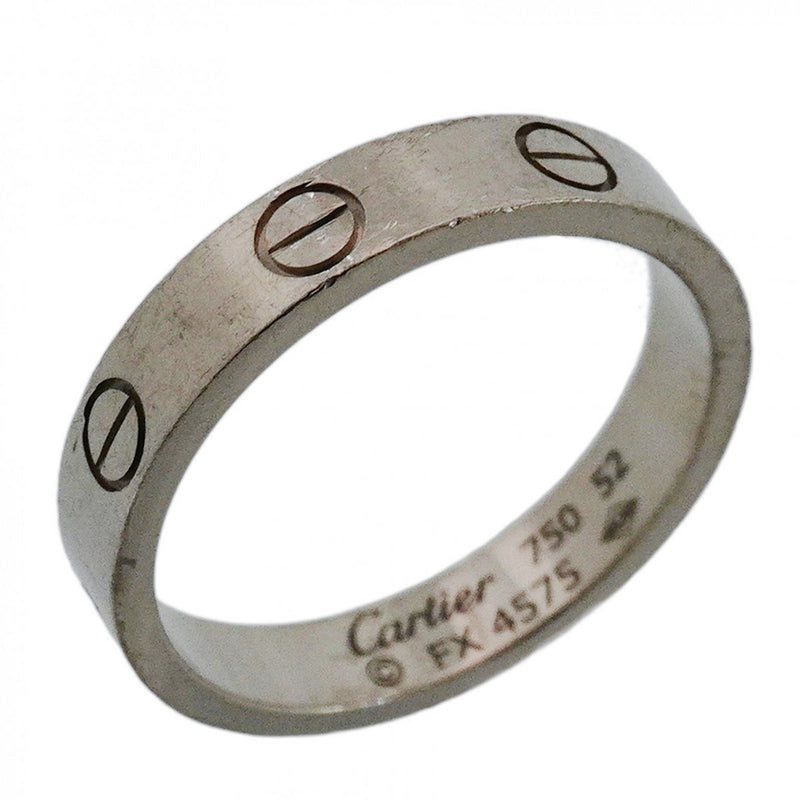 【6jeb0852】カルティエ リング ミニラブ K18WG ホワイトゴールド ＃52【中古】レディース