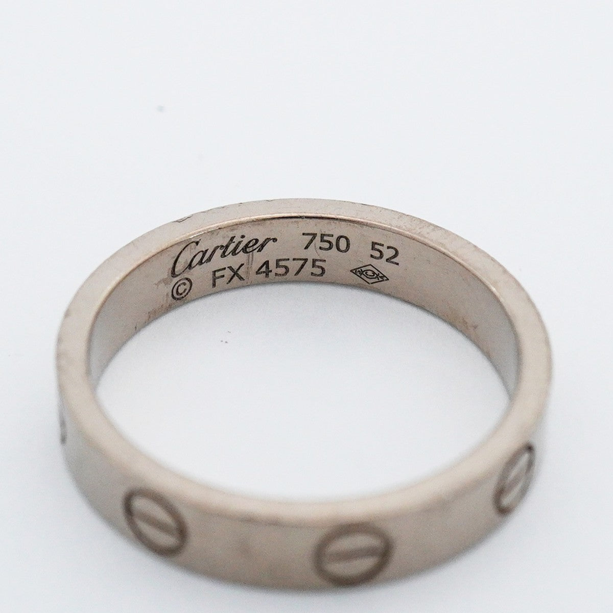 【6jeb0852】カルティエ リング ミニラブ K18WG ホワイトゴールド ＃52【中古】レディース