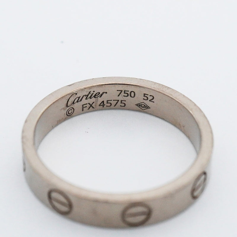 【6jeb0852】カルティエ リング ミニラブ K18WG ホワイトゴールド ＃52【中古】レディース