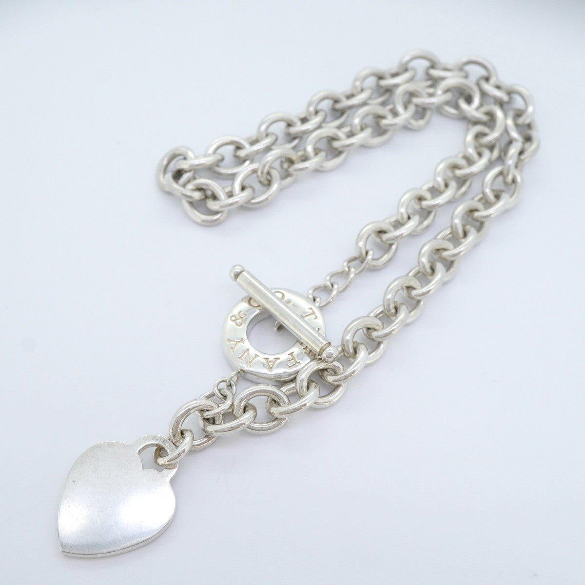 【6jeb0887】ティファニー ネックレス ハートタグ/トグル シルバー925【中古】レディース