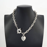 【6jeb0887】ティファニー ネックレス ハートタグ/トグル シルバー925【中古】レディース