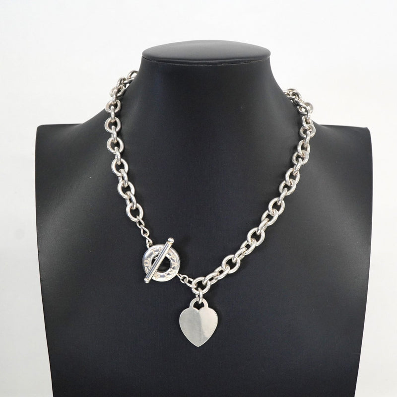 【6jeb0887】ティファニー ネックレス ハートタグ/トグル シルバー925【中古】レディース