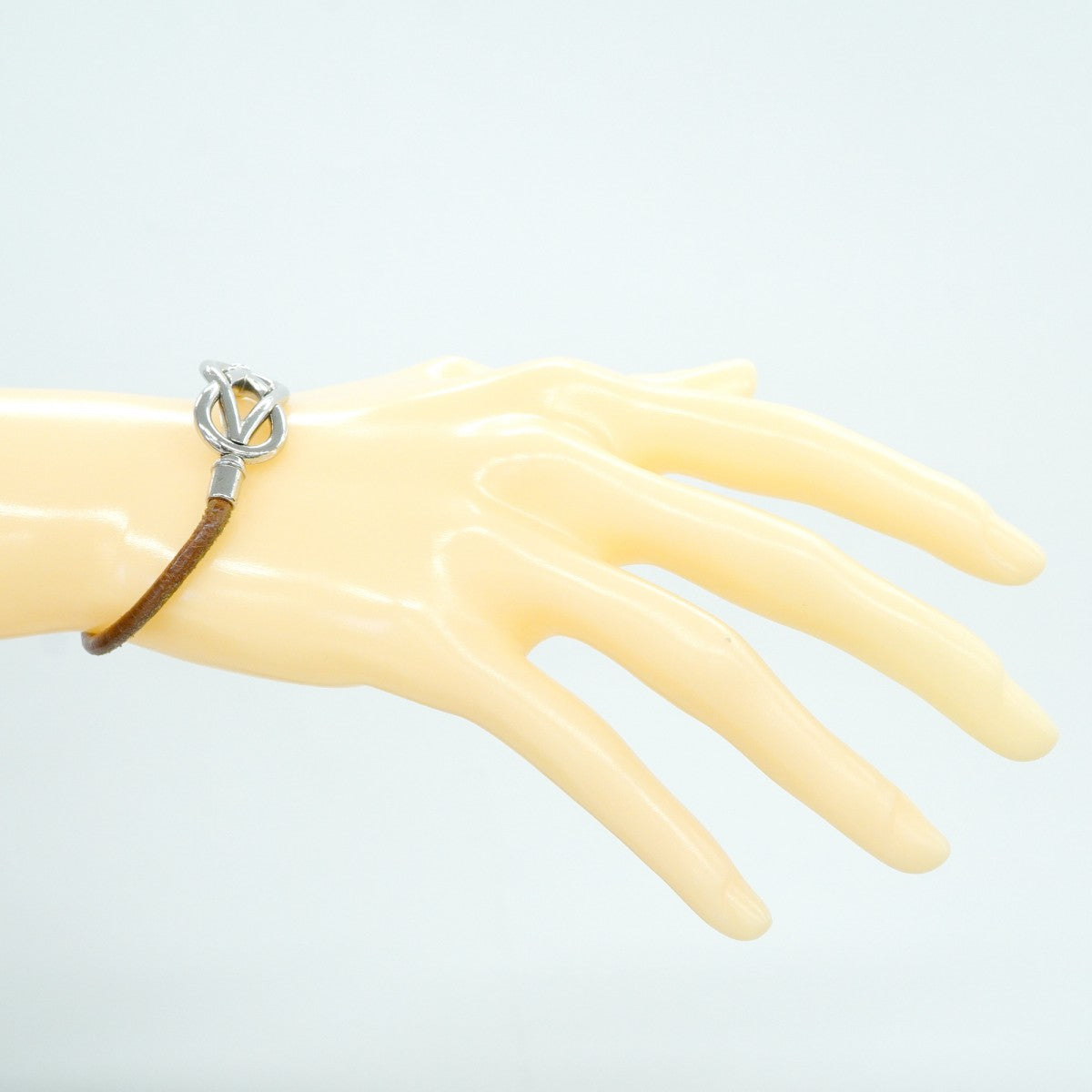 【6jeb0903】エルメス ブレスレット アタメ メタル レザー シルバー ブラウン【中古】レディース