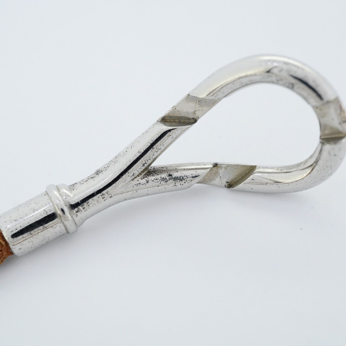 【6jeb0903】エルメス ブレスレット アタメ メタル レザー シルバー ブラウン【中古】レディース