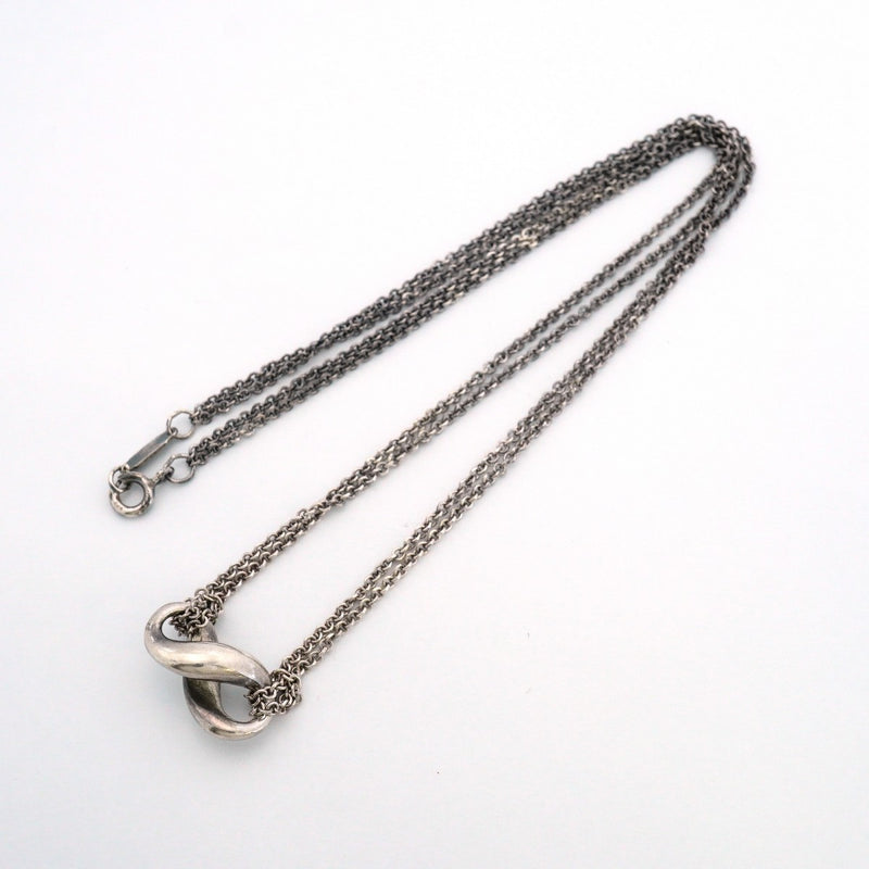 【6jeb0919-k】ティファニー ネックレス インフィニティ ダブルチェーン シルバー925【中古】レディース