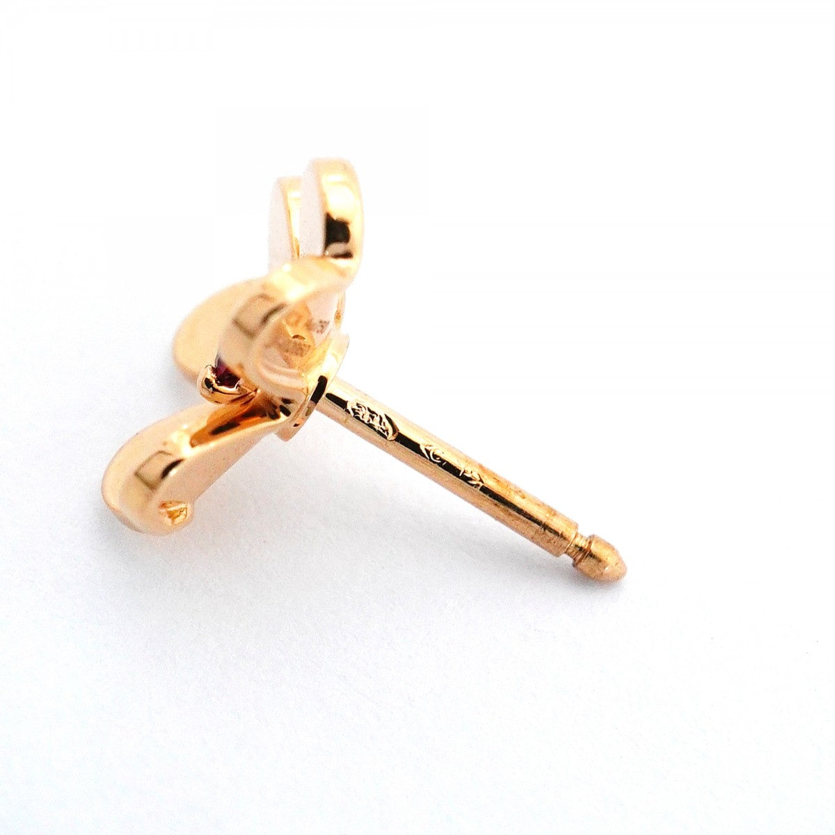 【6jeb0927】ヴァンクリーフ＆アーペル ピアス フリヴォル ミニ K18PG ピンクゴールド ルビー レッド【中古】レディース