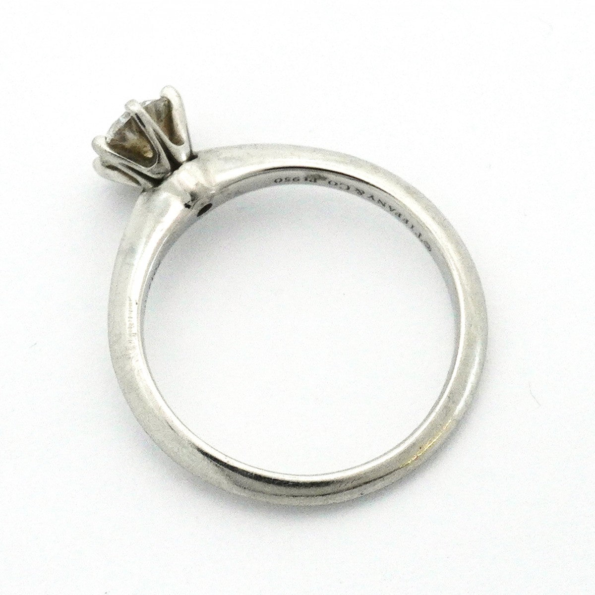 【6jeb0928】ティファニー リング ソリティア 1PD Pt950 プラチナ ダイヤモンド 0.46ct 9号【中古】レディース
