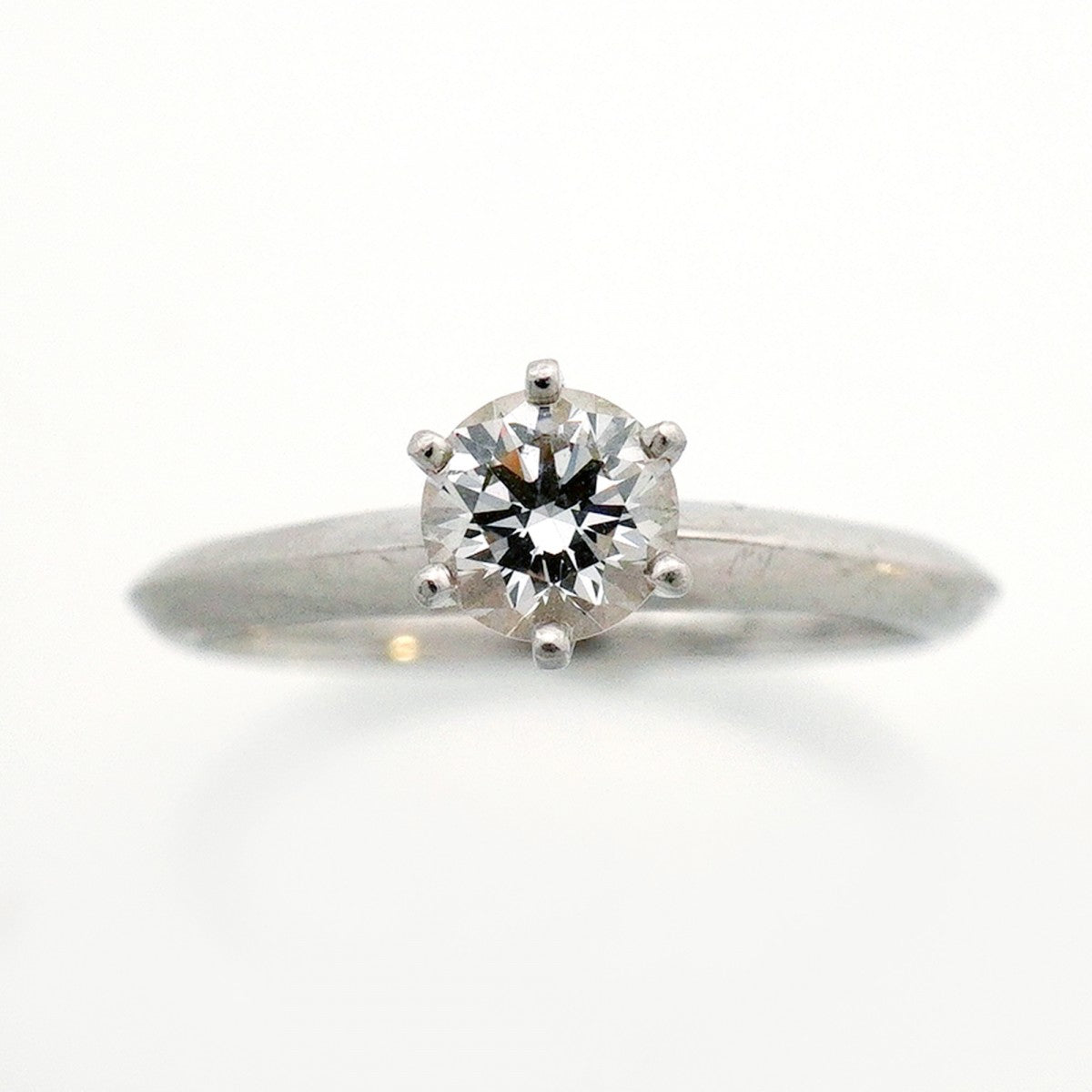 【6jeb0928】ティファニー リング ソリティア 1PD Pt950 プラチナ ダイヤモンド 0.46ct 9号【中古】レディース