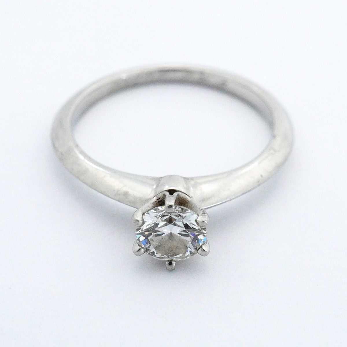 【6jeb0928】ティファニー リング ソリティア 1PD Pt950 プラチナ ダイヤモンド 0.46ct 9号【中古】レディース