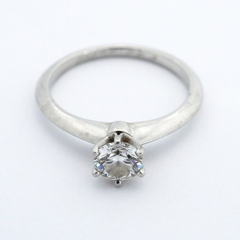 【6jeb0928】ティファニー リング ソリティア 1PD Pt950 プラチナ ダイヤモンド 0.46ct 9号【中古】レディース