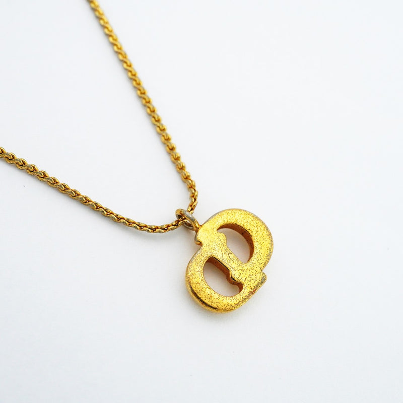 【6jeb0933】クリスチャンディオール ネックレス CDロゴ GPメッキ ゴールド【中古】レディース