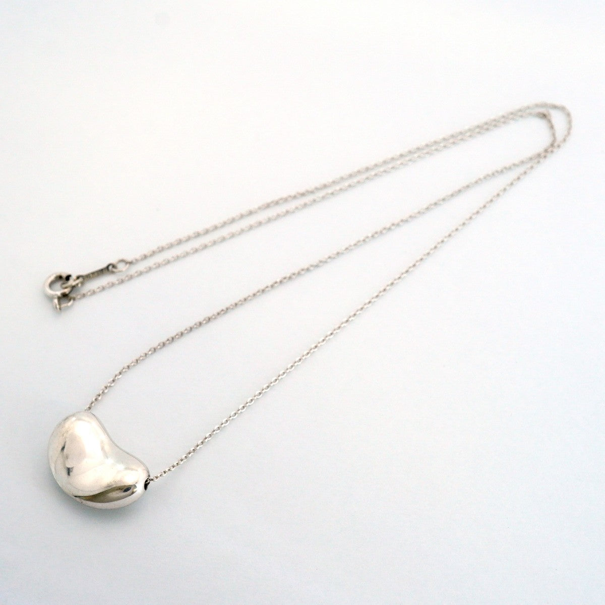 【6jfb0006-k】ティファニー ネックレス ビーン シルバー925【中古】レディース