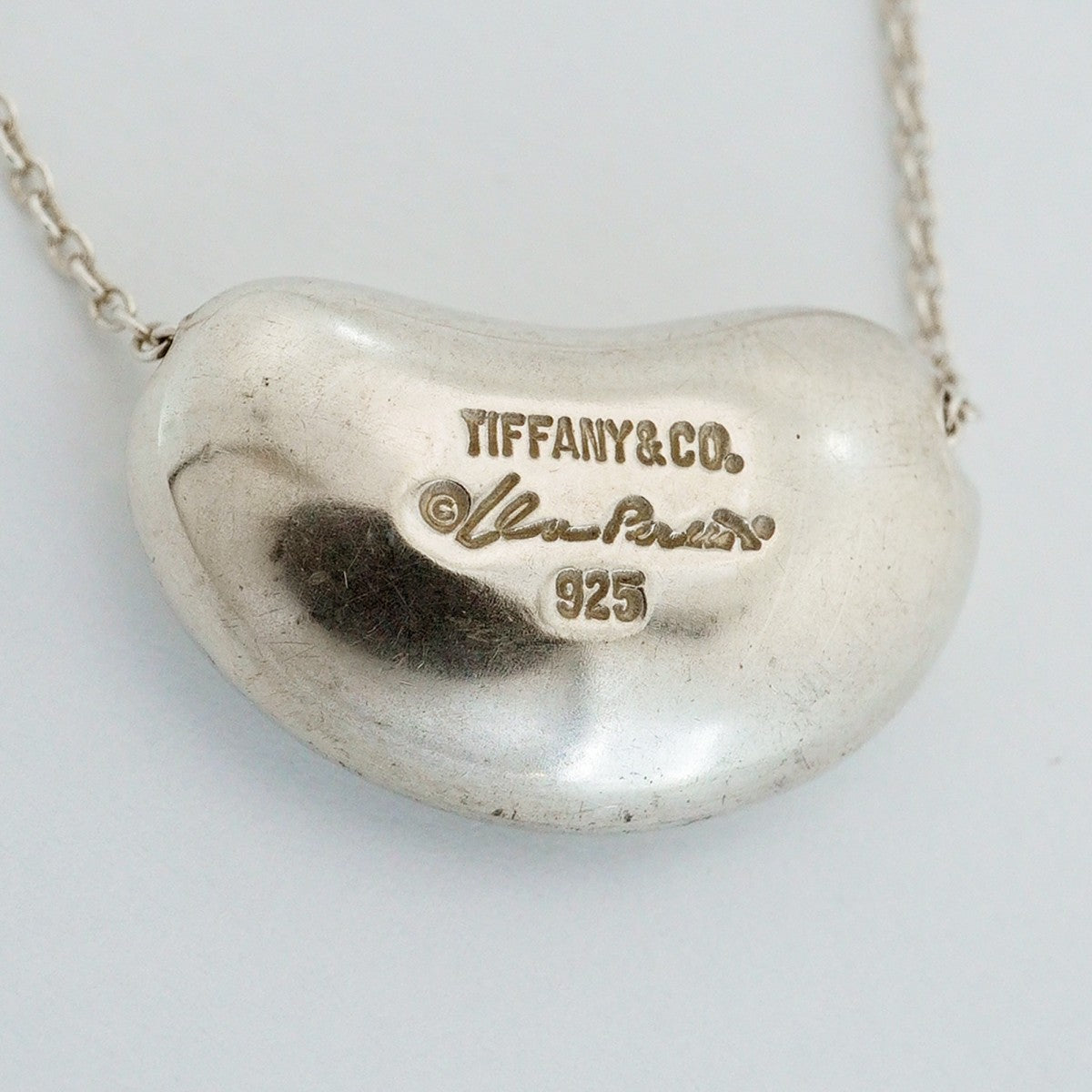 【6jfb0006-k】ティファニー ネックレス ビーン シルバー925【中古】レディース