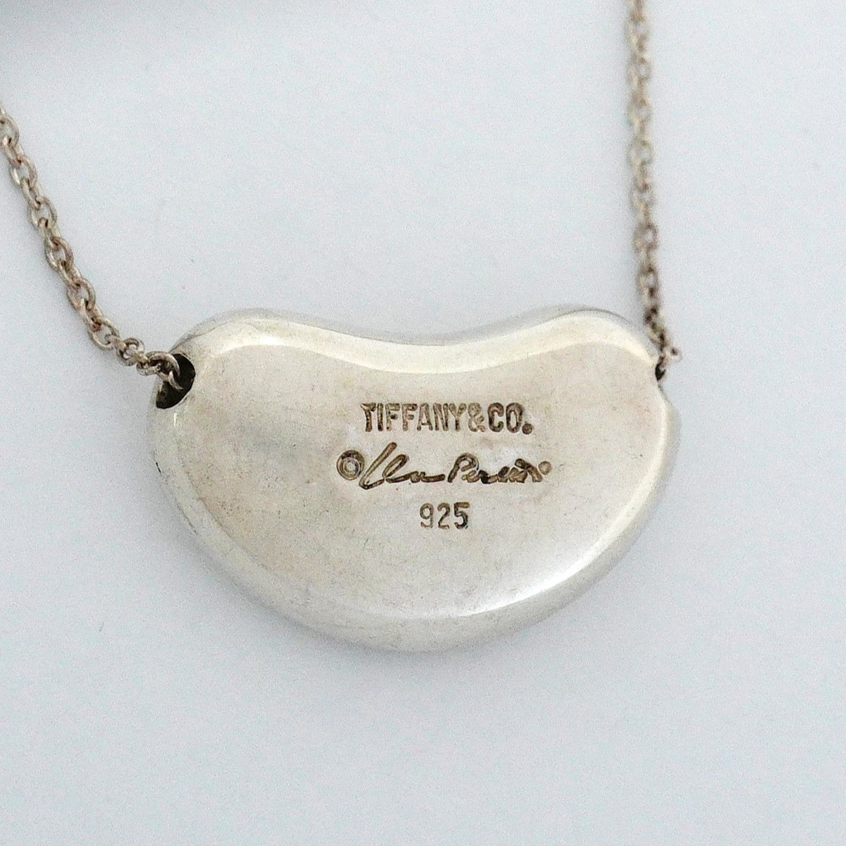【6jfb0033-k】ティファニー ネックレス ビーン シルバー925【中古】レディース