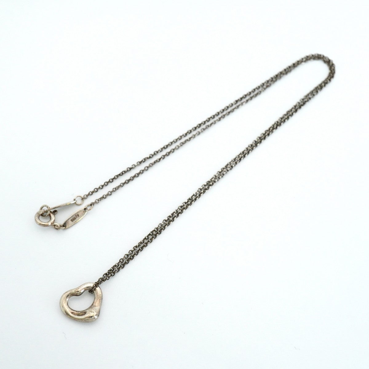 【6jfb0034-k】ティファニー ネックレス オープンハート シルバー925【中古】レディース