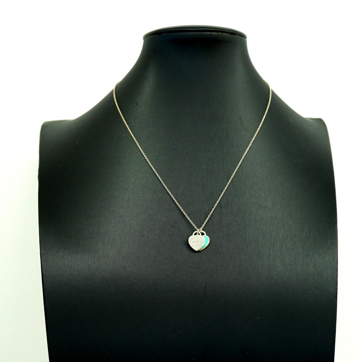 【6jfb0037-k】ティファニー ネックレス ダブルリターントゥハート シルバー925 ブルー【中古】レディース