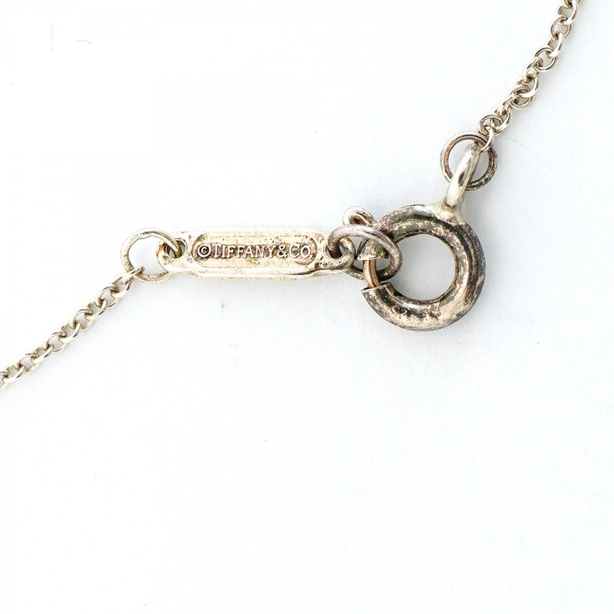 【6jfb0037-k】ティファニー ネックレス ダブルリターントゥハート シルバー925 ブルー【中古】レディース