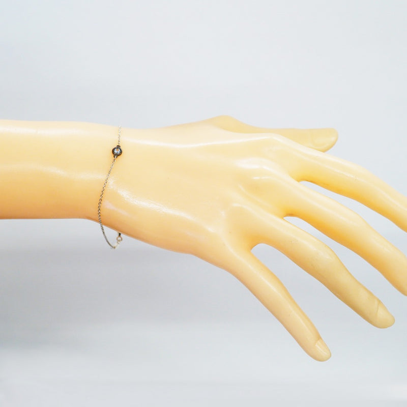 【6jfb0041-k】ティファニー ブレスレット バイザヤード シルバー925 アクアマリン ブルー【中古】レディース
