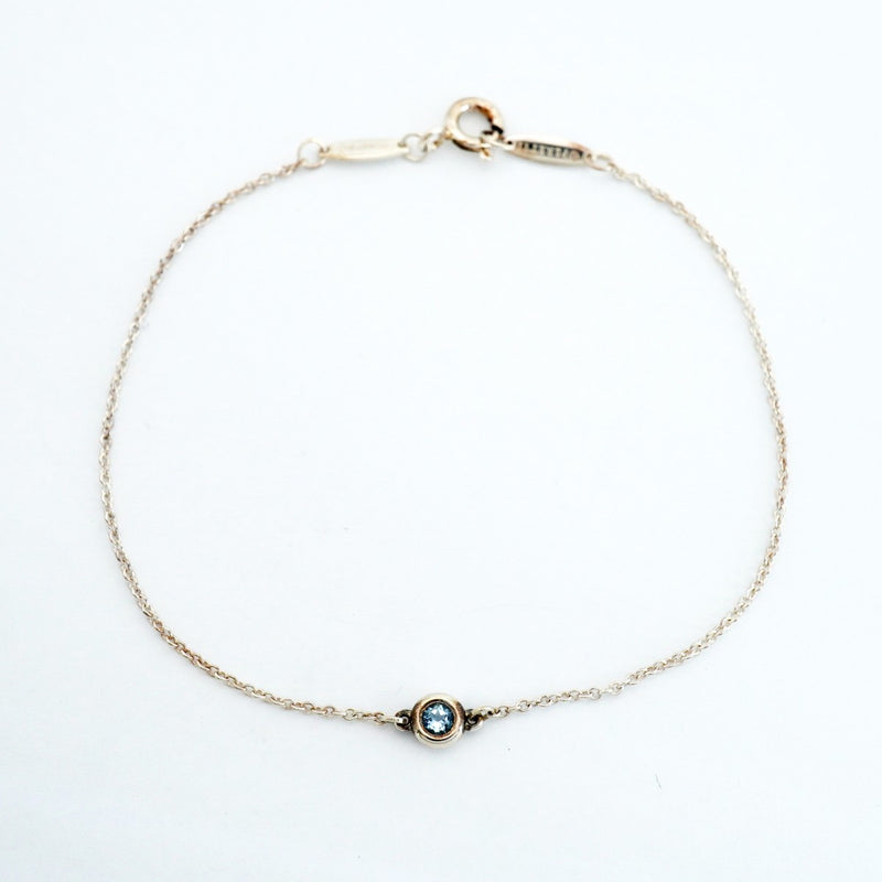 【6jfb0041-k】ティファニー ブレスレット バイザヤード シルバー925 アクアマリン ブルー【中古】レディース