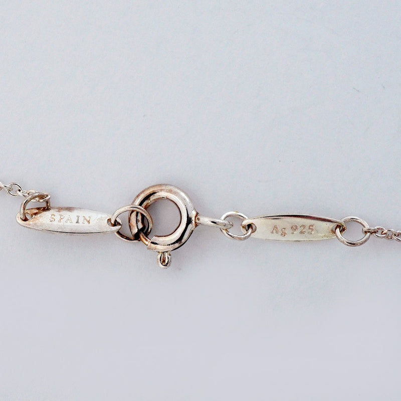 【6jfb0041-k】ティファニー ブレスレット バイザヤード シルバー925 アクアマリン ブルー【中古】レディース