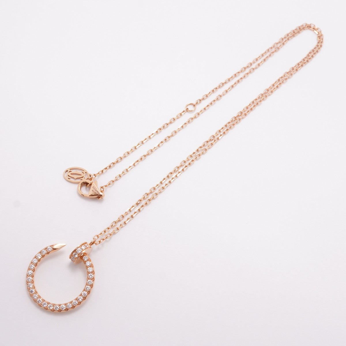 【6jfb0042】カルティエ ネックレス ジュストアンクル K18PG ピンクゴールド ダイヤモンド【中古】レディース