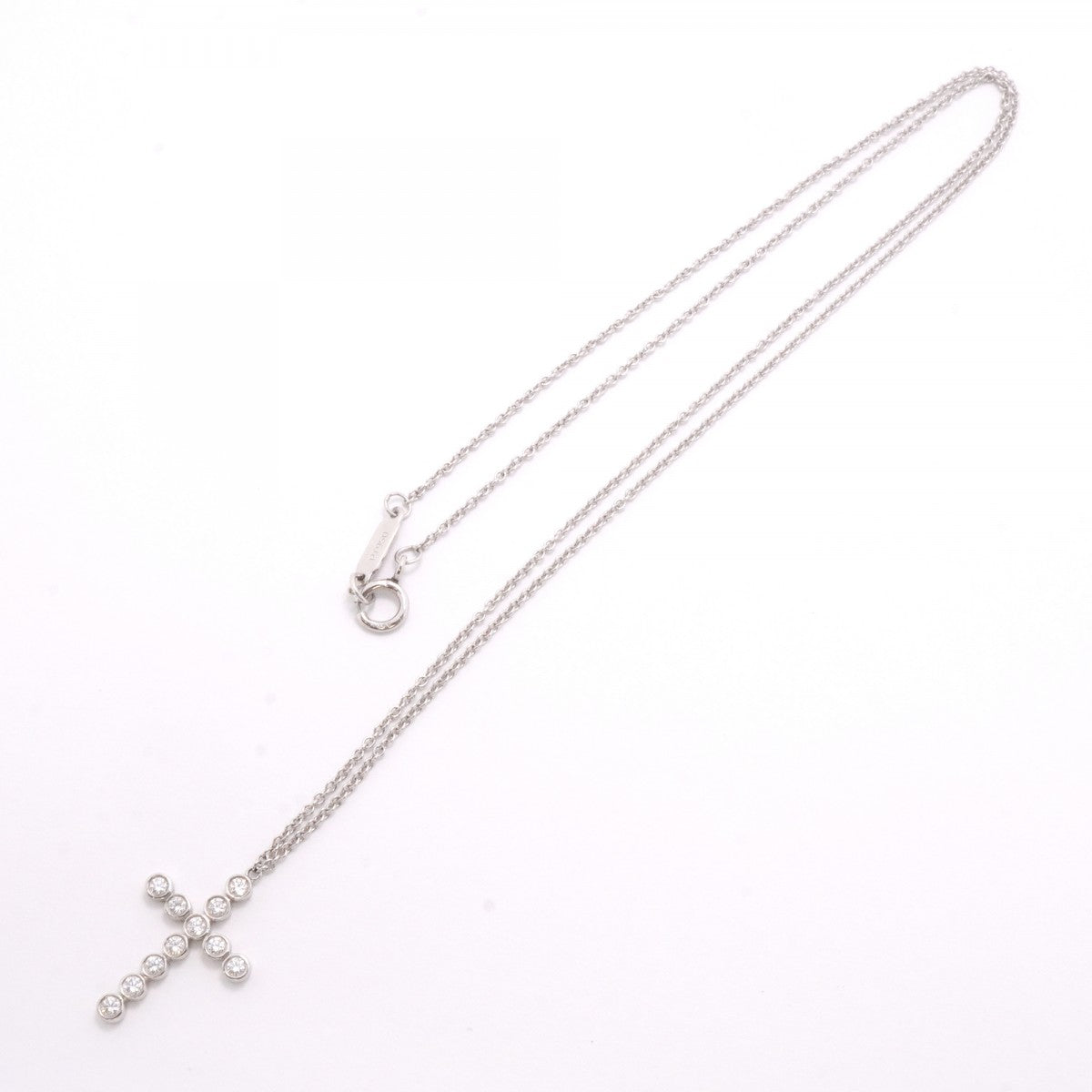 【6jfb0043】ティファニー ネックレス ジャズクロス 11PD Pt950 プラチナ ダイヤモンド【中古】レディース