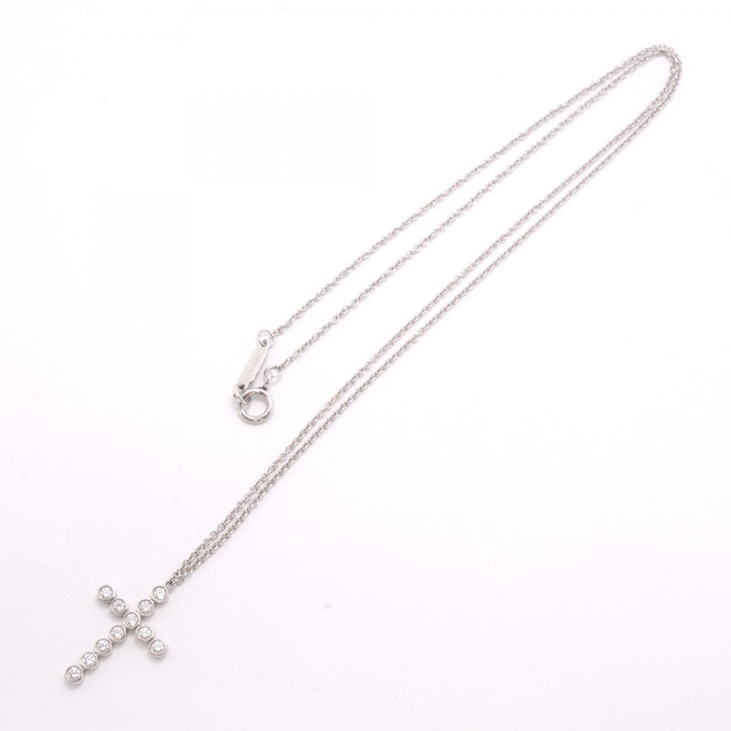 【6jfb0043】ティファニー ネックレス ジャズクロス 11PD Pt950 プラチナ ダイヤモンド【中古】レディース