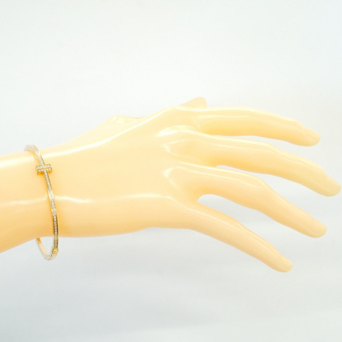 【6jfb0044】ティファニー バングル T/ヒンジ K18PG ピンクゴールド ダイヤモンド【中古】レディース
