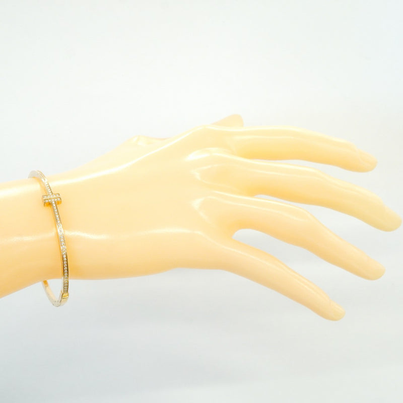 【6jfb0044】ティファニー バングル T/ヒンジ K18PG ピンクゴールド ダイヤモンド【中古】レディース