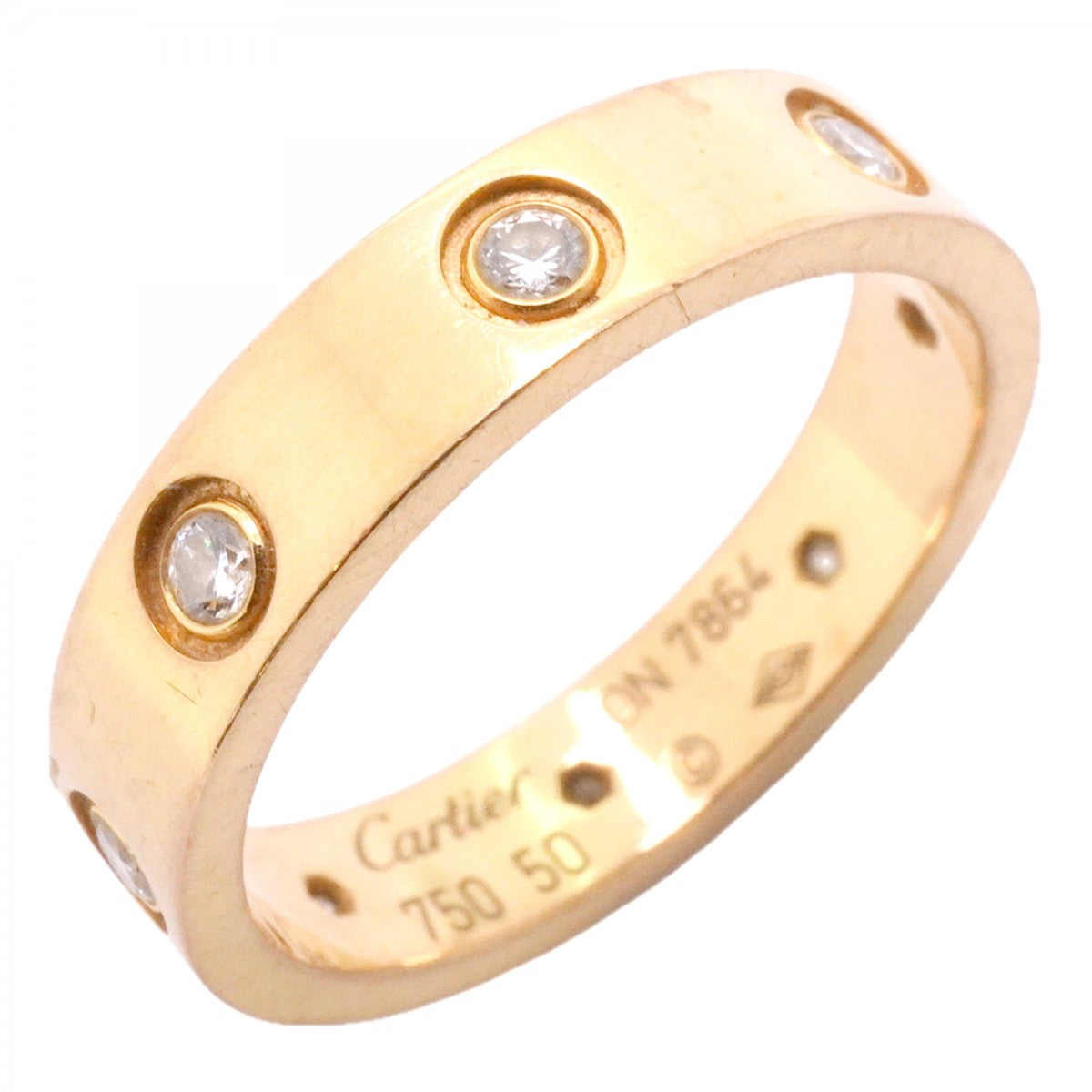 【6jfb0049】カルティエ リング ミニラブ フルダイヤ K18YG イエローゴールド ダイヤモンド ＃50【中古】レディース