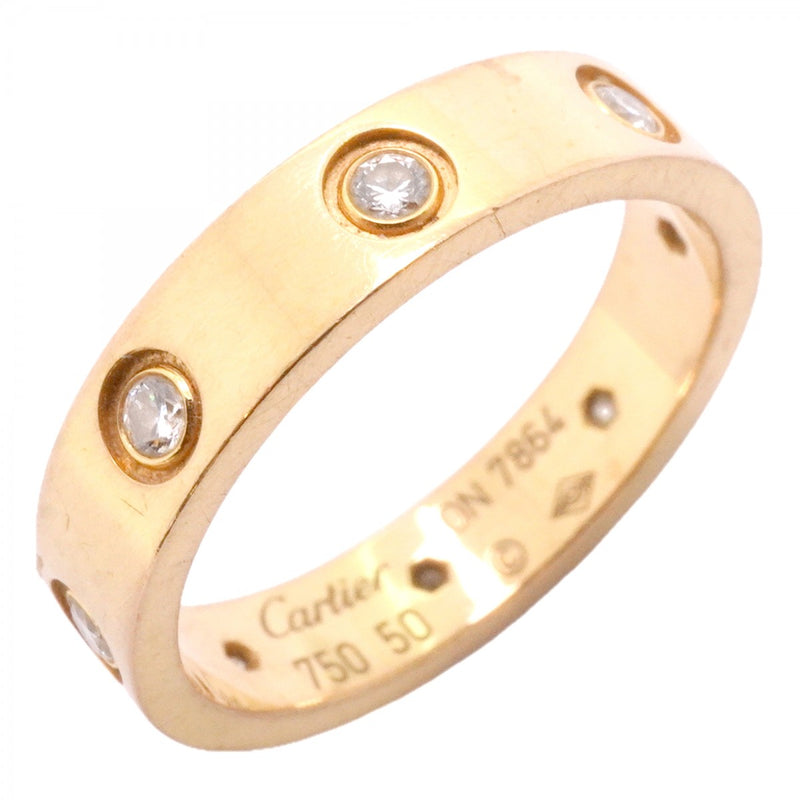 【6jfb0049】カルティエ リング ミニラブ フルダイヤ K18YG イエローゴールド ダイヤモンド ＃50【中古】レディース