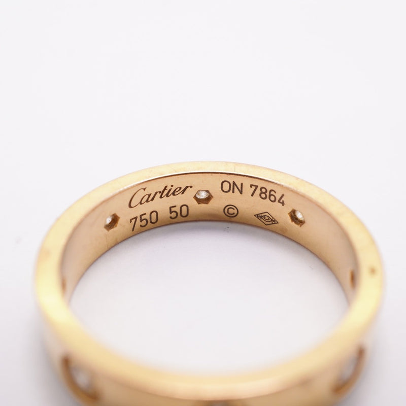【6jfb0049】カルティエ リング ミニラブ フルダイヤ K18YG イエローゴールド ダイヤモンド ＃50【中古】レディース