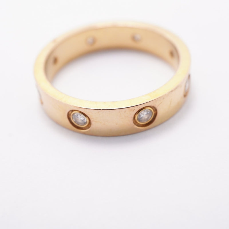【6jfb0049】カルティエ リング ミニラブ フルダイヤ K18YG イエローゴールド ダイヤモンド ＃50【中古】レディース