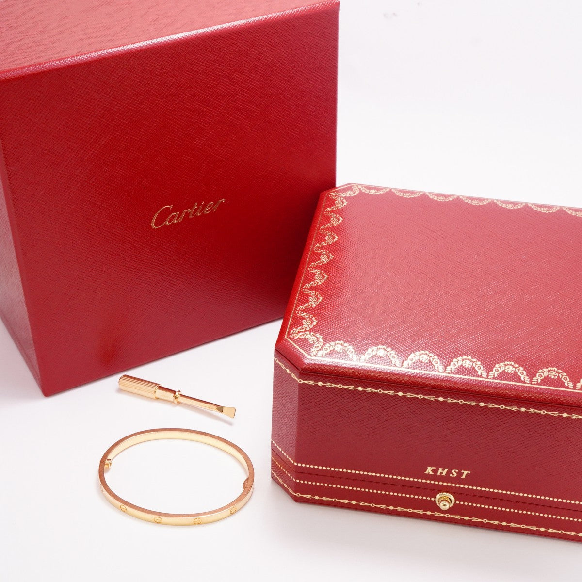 【6jfb0051】カルティエ バングル ラブブレス/SM K18YG イエローゴールド【中古】レディース