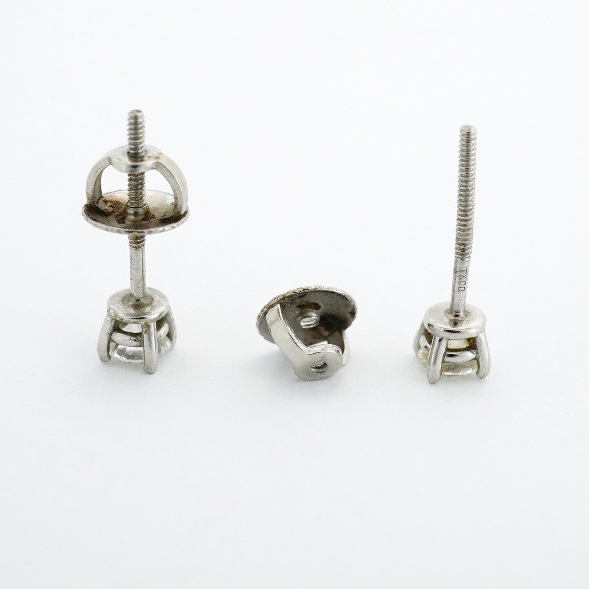【6jfb0053】ティファニー ピアス ソリティア 1PD Pt950 プラチナ ダイヤモンド【中古】レディース