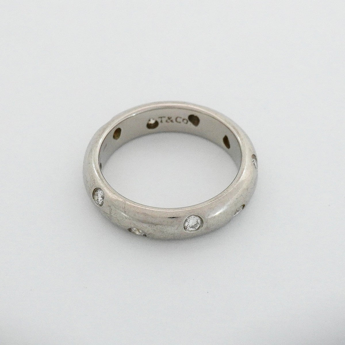 【6jfb0057】ティファニー リング ドッツ Pt950 プラチナ ダイヤモンド 8.5号【中古】レディース