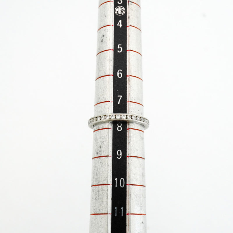 【6jfb0059】ティファニー リング チャネルセッティング ハーフエタニティ Pt950 プラチナ ダイヤモンド 7.5号【中古】レディース