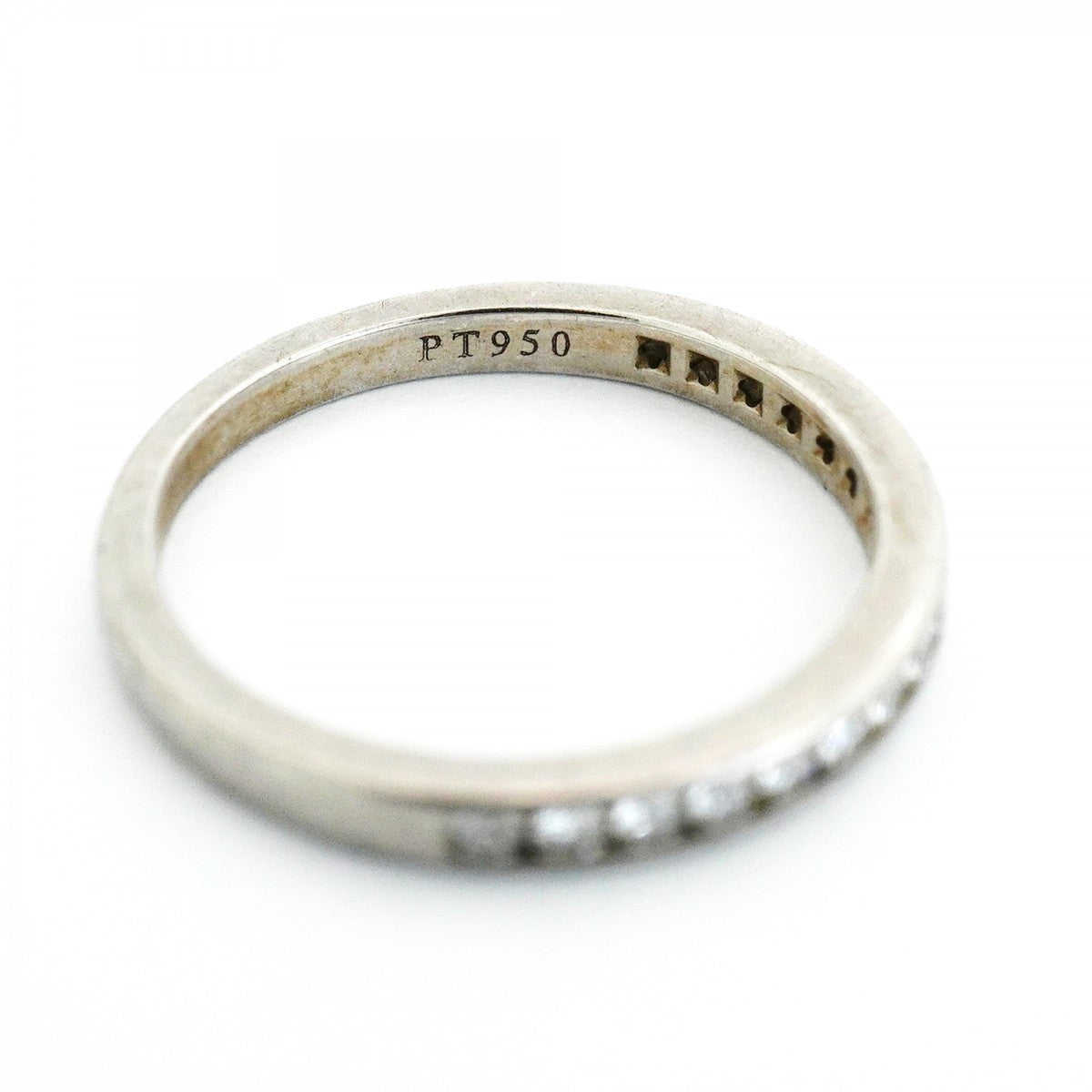 【6jfb0059】ティファニー リング チャネルセッティング ハーフエタニティ Pt950 プラチナ ダイヤモンド 7.5号【中古】レディース