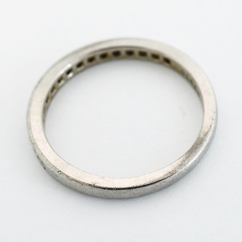 【6jfb0059】ティファニー リング チャネルセッティング ハーフエタニティ Pt950 プラチナ ダイヤモンド 7.5号【中古】レディース