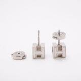 【6jfb0062-k】エルメス ピアス カージュドアッシュ メタル シルバー ブルー【中古】レディース