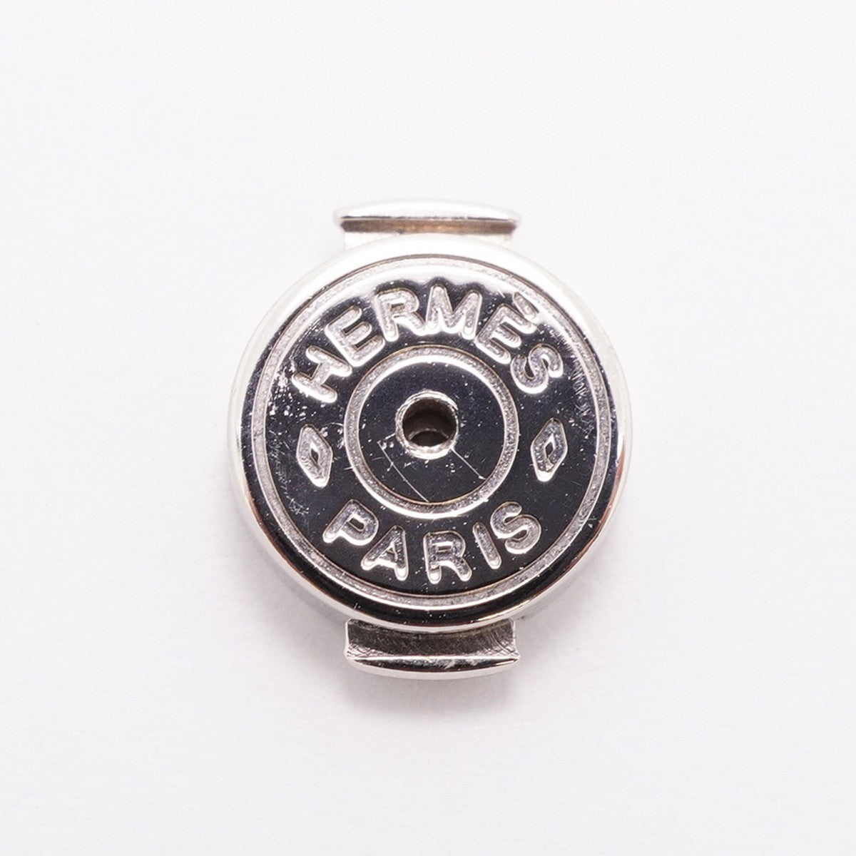 【6jfb0062-k】エルメス ピアス カージュドアッシュ メタル シルバー ブルー【中古】レディース