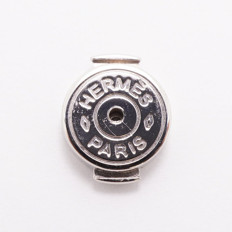 【6jfb0062-k】エルメス ピアス カージュドアッシュ メタル シルバー ブルー【中古】レディース