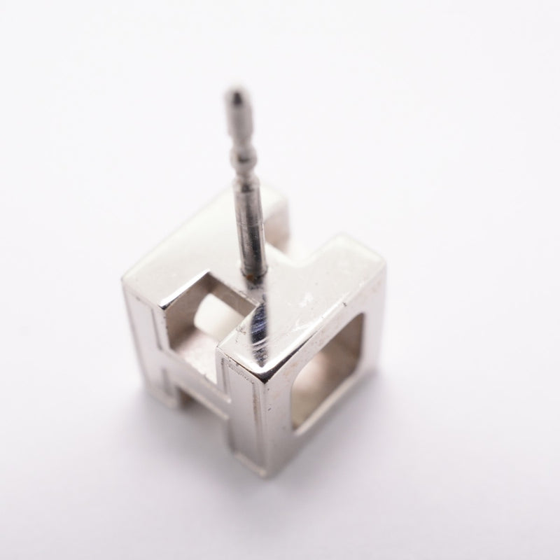 【6jfb0062-k】エルメス ピアス カージュドアッシュ メタル シルバー ブルー【中古】レディース