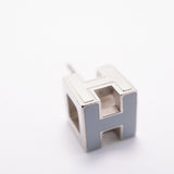 【6jfb0062-k】エルメス ピアス カージュドアッシュ メタル シルバー ブルー【中古】レディース