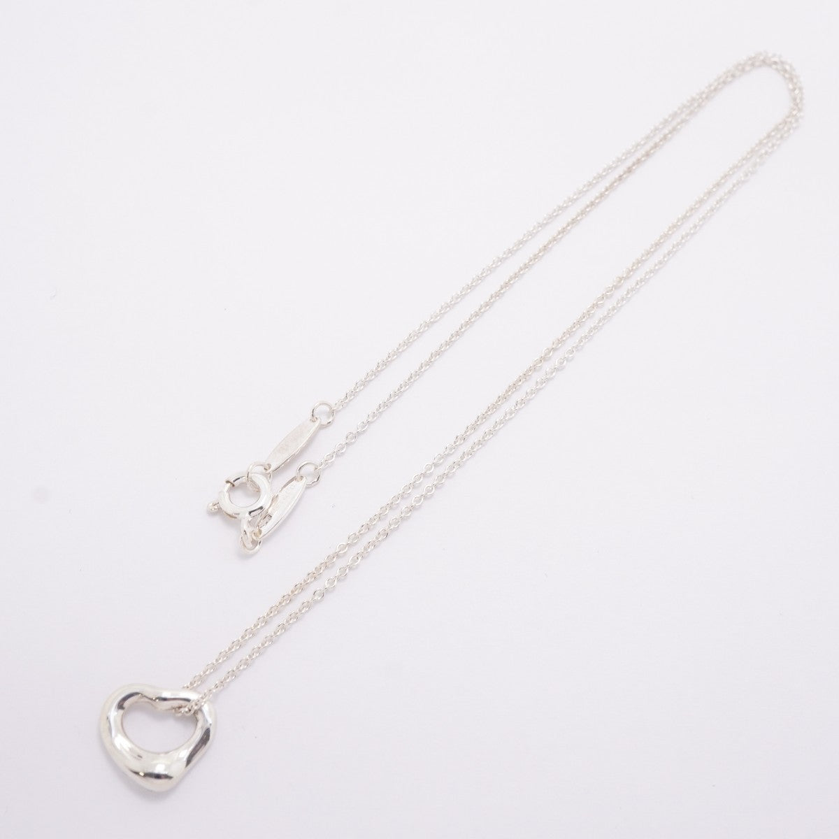 【6jfb0069-k】ティファニー ネックレス オープンハート シルバー925【中古】レディース