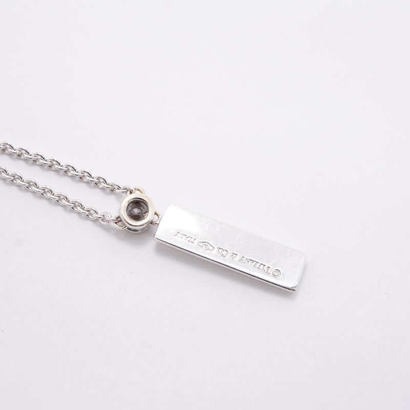 【6jfb0072】ティファニー ネックレス 1837/バー/ドロップ 1PD K18WG ホワイトゴールド ダイヤモンド【中古】レディース